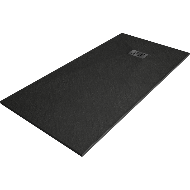 Mexen Hugo rechteckige Duschwanne SMC 170 x 80 cm, schwarz, schwarze Abdeckung - 42708017-B