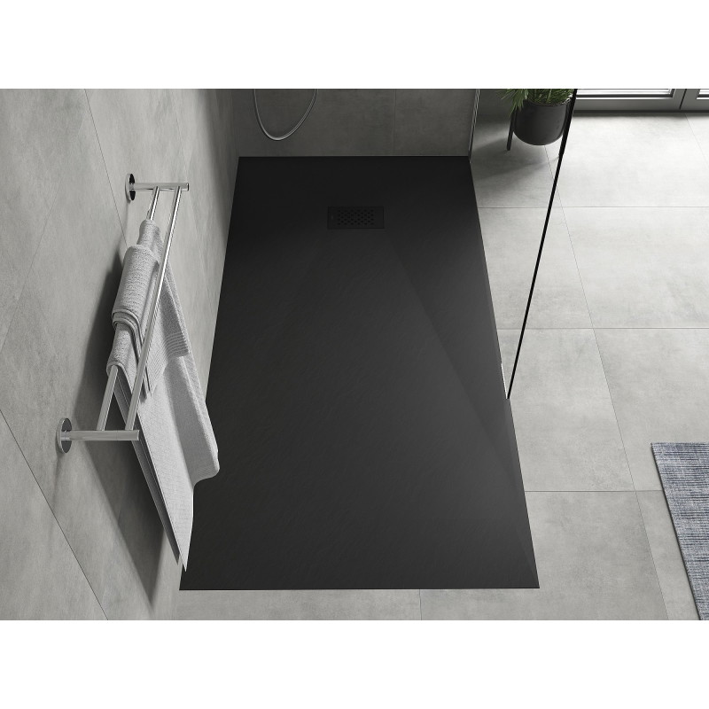 Mexen Hugo Rechteckige SMC-Duschwanne 170 x 80 cm, schwarz, schwarze Abdeckung - 42708017-B