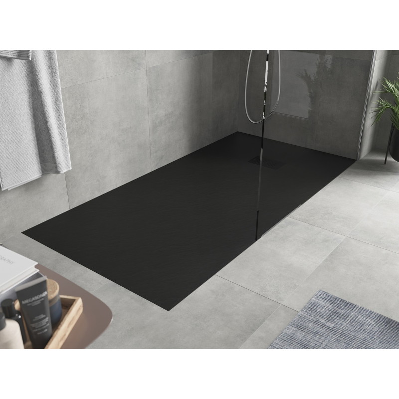 Mexen Hugo Rechteckige SMC-Duschtasse 170 x 80 cm, schwarz, schwarze Abdeckung - 42708017-B