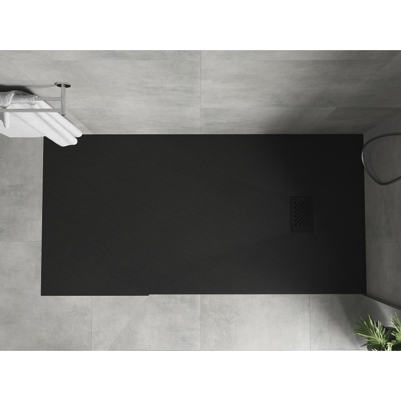 Mexen Hugo Rechteckige SMC-Duschwanne 170 x 80 cm, schwarz, schwarze Abdeckung - 42708017-B