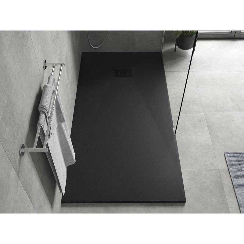 Mexen Hugo Rechteckige SMC-Duschwanne 170 x 80 cm, schwarz, schwarze Abdeckung - 42708017-B