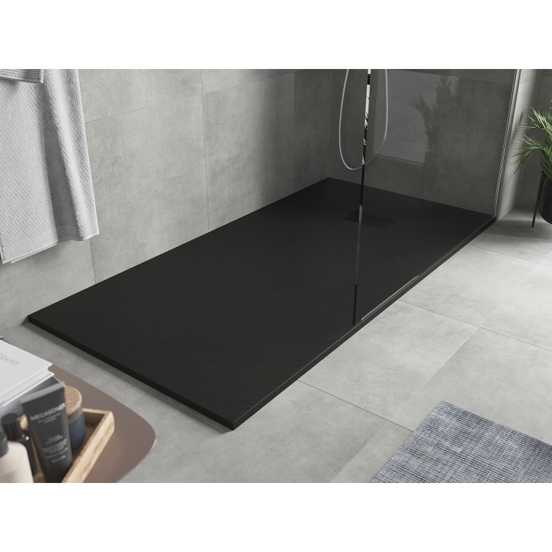 Mexen Hugo Rechteckige SMC-Duschtasse 170 x 80 cm, schwarz, schwarze Abdeckung - 42708017-B