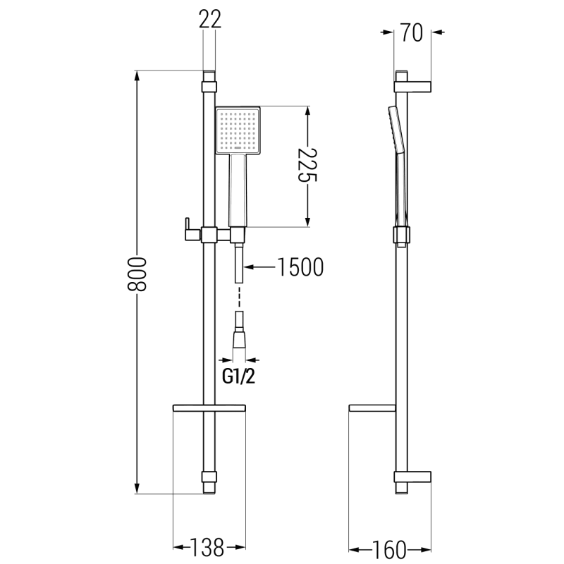 Mexen Libra DQ45 Badewannen-Set, gold - 745103DQ45-50