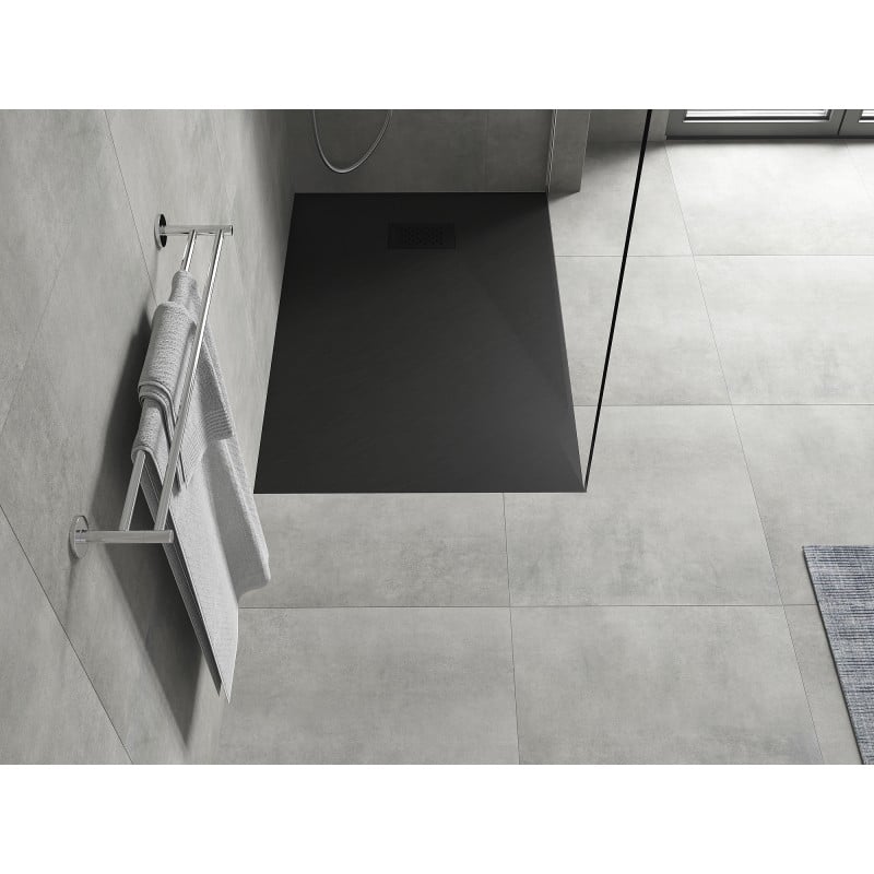 Mexen Hugo rechteckige Duschwanne SMC 100 x 90 cm, schwarz, schwarze Abdeckung - 42709010-B