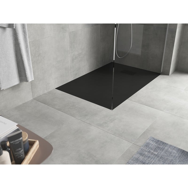 Mexen Hugo rechteckige Duschwanne SMC 130 x 90 cm, schwarz, Abdeckung schwarz - 42709013-B