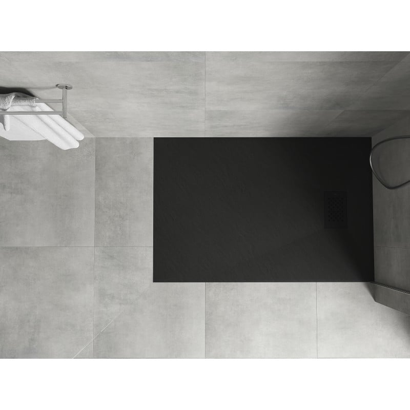 Mexen Hugo rechteckige Duschwanne SMC 120 x 90 cm, schwarz, schwarze Abdeckung - 42709012-B