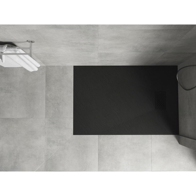 Mexen Hugo rechteckige Duschwanne SMC 130 x 90 cm, schwarz, schwarze Abdeckung - 42709013-B