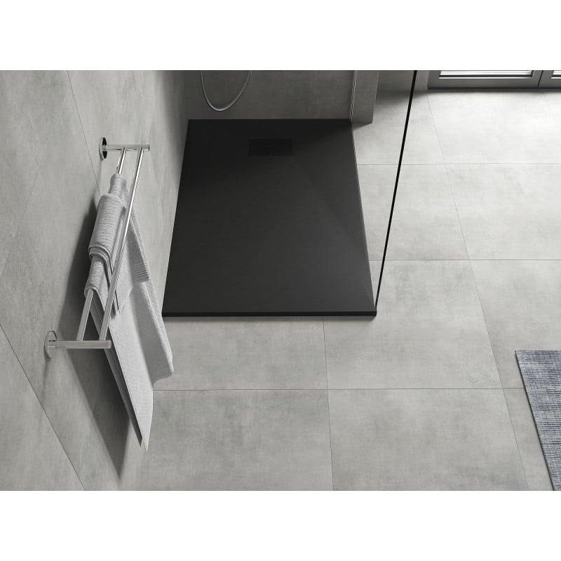 Mexen Hugo rechteckige Duschwanne SMC 130 x 90 cm, schwarz, Abdeckung schwarz - 42709013-B