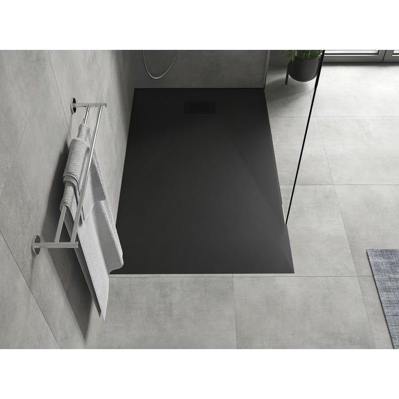 Mexen Hugo rechteckige Duschwanne SMC 140 x 90 cm, schwarz, schwarze Abdeckung - 42709014-B