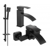 Mexen Libra DQ45 Badewannen-Set, schwarz - 745103DQ45-70