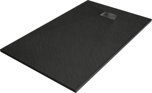 Mexen Hugo rechteckige Duschwanne SMC 150 x 90 cm, schwarz, schwarze Abdeckung - 42709015-B