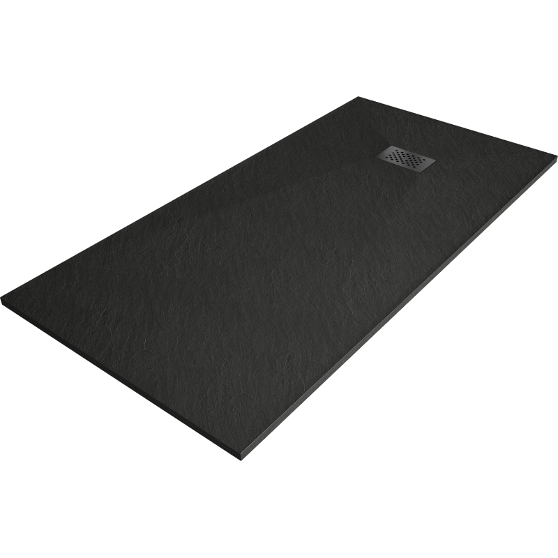 Mexen Hugo rechteckige Duschwanne SMC 170 x 90 cm, schwarz, schwarze Abdeckung - 42709017-B