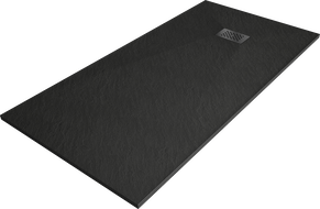 Mexen Hugo rechteckige Duschwanne SMC 180 x 90 cm, schwarz, schwarze Abdeckung - 42709018-B