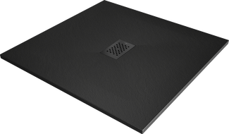 Mexen Hugo quadratische Duschwanne SMC 100 x 100 cm, schwarz, schwarze Abdeckung - 42701010-B