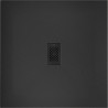 Mexen Hugo quadratische Duschwanne SMC 100 x 100 cm, schwarz, schwarze Abdeckung - 42701010-B