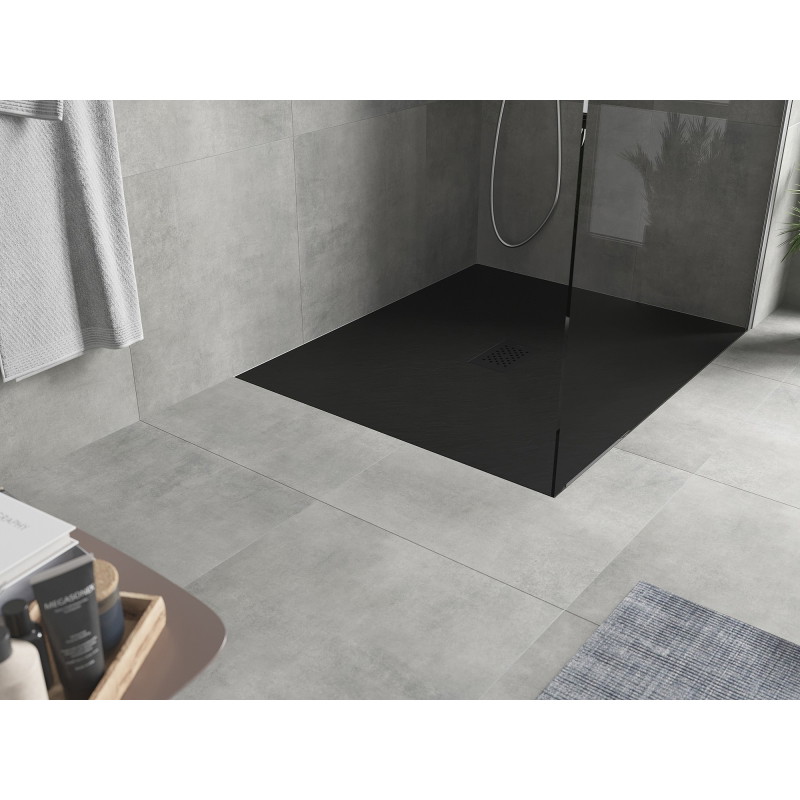Mexen Hugo Rechteckige Duschwanne SMC 120 x 100 cm, schwarz, mit schwarzer Abdeckung - 42701012-B