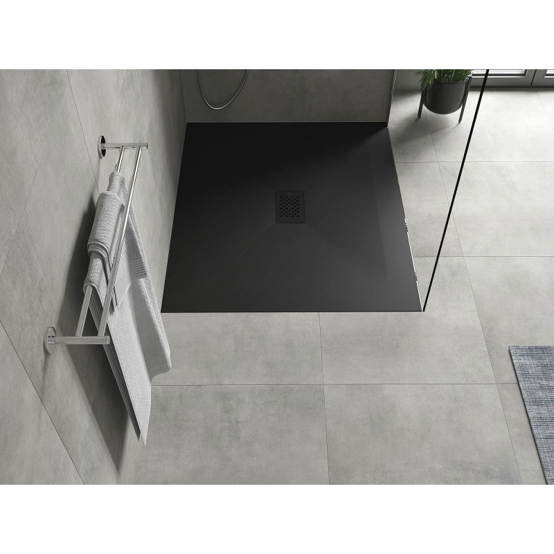 Mexen Hugo Rechteckige SMC-Duschwanne 140 x 100 cm, schwarz, schwarze Abdeckung - 42701014-B