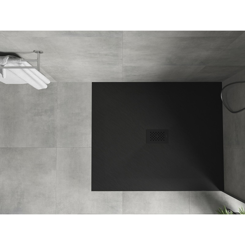 Mexen Hugo rechteckige Duschwanne SMC 110 x 100 cm, schwarz, schwarze Abdeckung - 42701011-B
