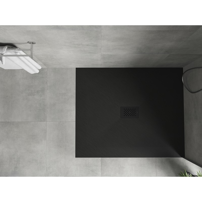 Mexen Hugo rechteckige SMC-Duschwanne 110 x 100 cm, schwarz, schwarze Abdeckung - 42701011-B