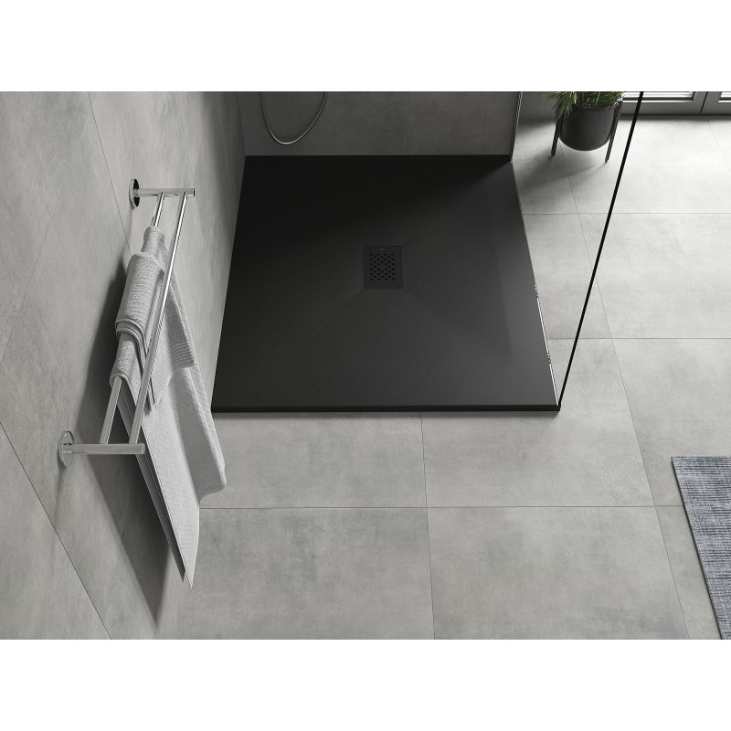 Mexen Hugo Rechteck-Duschwanne SMC 140 x 100 cm, schwarz, schwarze Abdeckung - 42701014-B