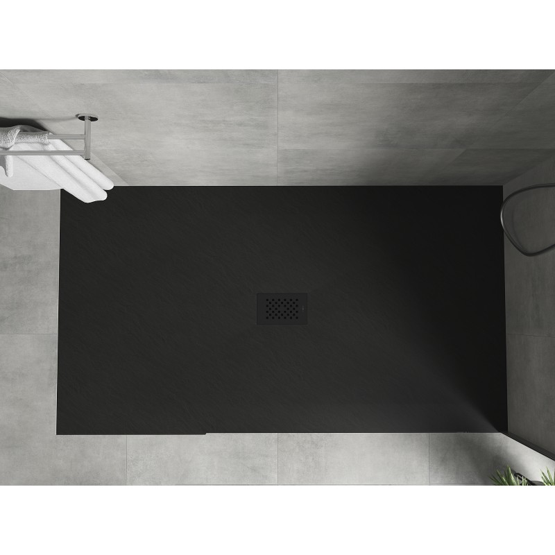 Mexen Hugo rechteckige Duschwanne SMC 150 x 100 cm, schwarz, Abdeckung schwarz - 42701015-B