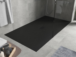 Mexen Hugo rechteckige Duschwanne SMC 160 x 100 cm, schwarz, Abdeckung schwarz - 42701016-B