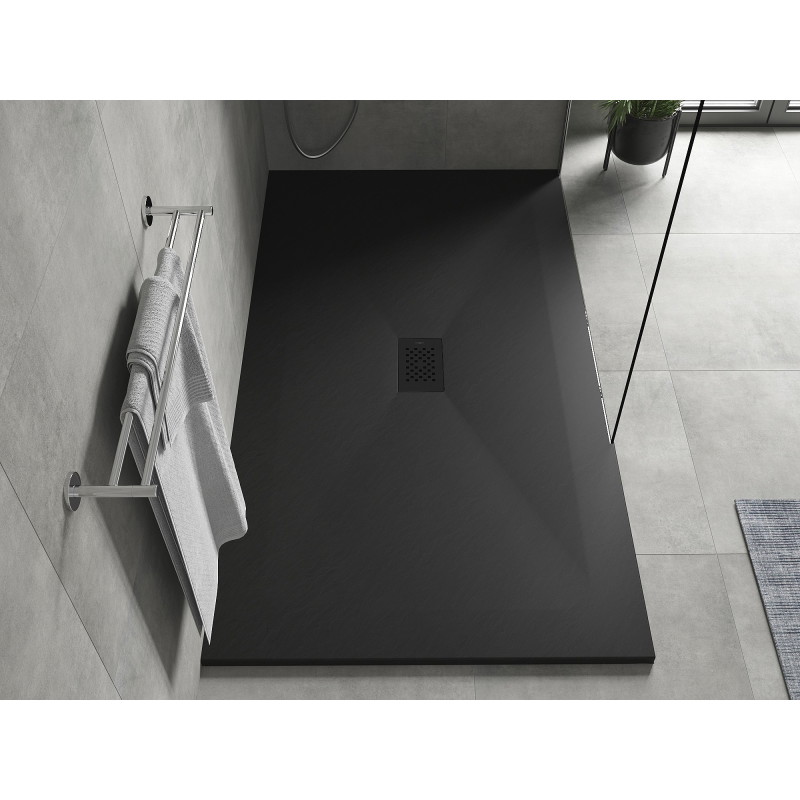 Mexen Hugo Rechteckige Duschwanne SMC 150 x 100 cm, schwarz, schwarze Abdeckung - 42701015-B