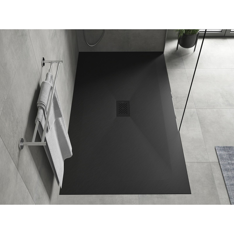 Mexen Hugo Rechteckige SMC-Duschwanne 170 x 100 cm, schwarz, schwarze Abdeckung - 42701017-B