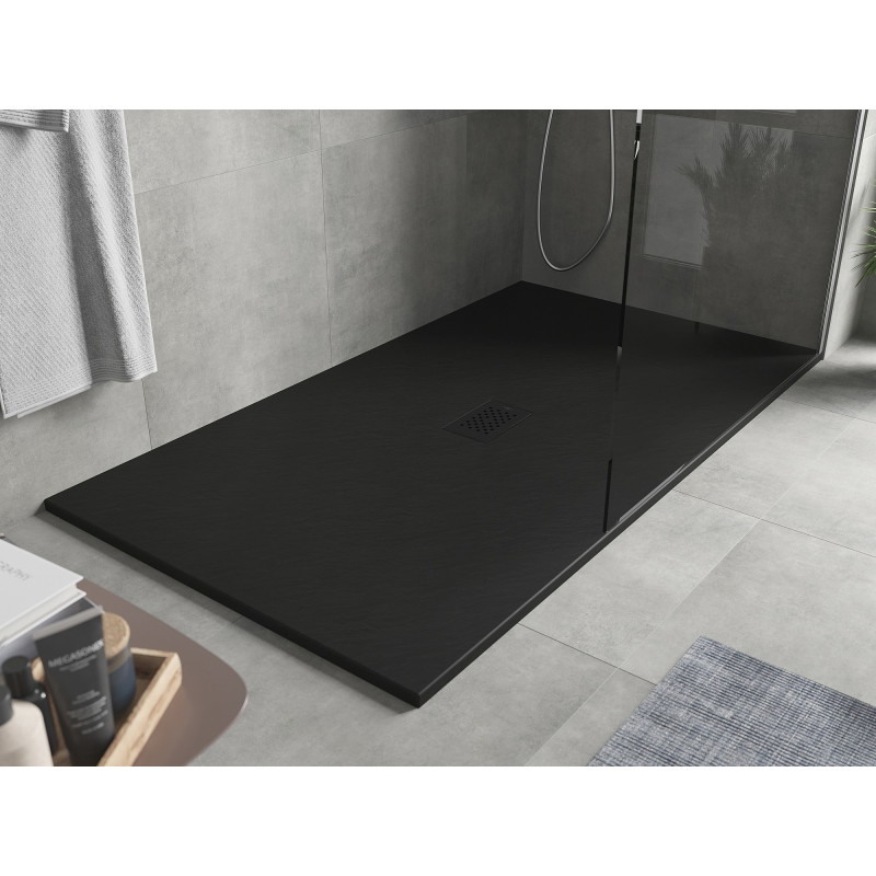 Mexen Hugo Rechteckige Duschwanne SMC 150 x 100 cm, schwarz, schwarze Abdeckung - 42701015-B