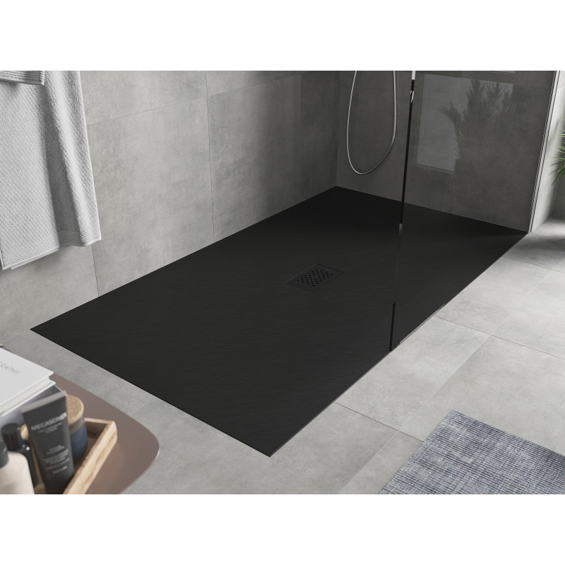 Mexen Hugo Rechteckige Duschwanne SMC 180 x 100 cm, schwarz, schwarze Abdeckung - 42701018-B
