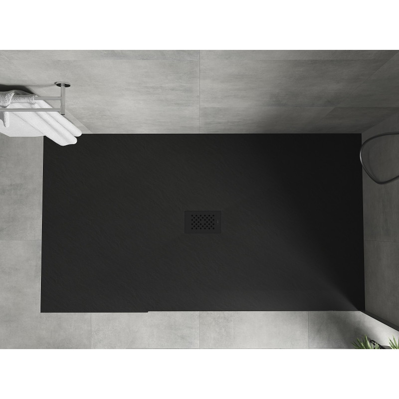 Mexen Hugo Rechteckige Duschwanne SMC 180 x 100 cm, schwarz, schwarze Abdeckung - 42701018-B