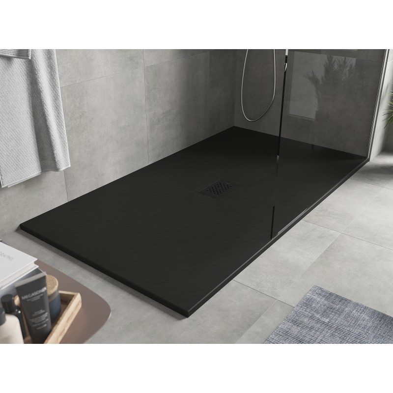 Mexen Hugo rechteckige Duschwanne SMC 200 x 100 cm, schwarz, schwarze Abdeckung - 42701020-B