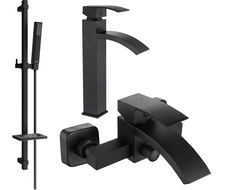 Mexen Libra DQ77 Badezimmerset, schwarz - 745113DQ77-70
