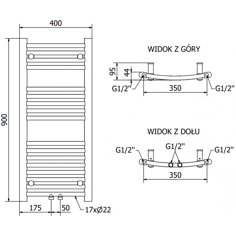 Mexen Ares Elektrischer Heizkörper 900 x 400 mm, 300 W, weiß - W102-0900-400-2300-20