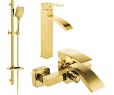 Mexen Libra DQ62 Badewannen-Set, golden - 745113DQ62-50