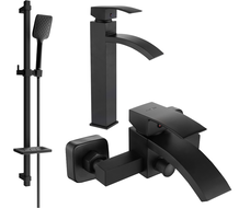 Mexen Libra DQ62 Badezimmerset, schwarz - 745113DQ62-70