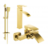 Mexen Libra DQ45 Badewannenset, Gold - 745113DQ45-50