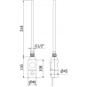 Mexen Ares elektrischer Heizkörper 1200 x 400 mm, 300 W, Chrom - W102-1200-400-2300-01