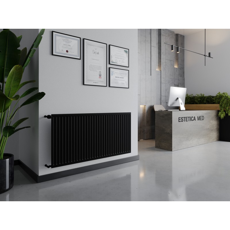 Mexen CH10 Hygiene Plattenheizkörper 900 x 2800 mm, Seitenanschluss, 2501 W, schwarz - W410H-090-280-70