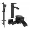 Mexen Libra DQ45 Badezimmerset, schwarz - 745113DQ45-70