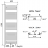 Mexen Ares Elektrischer Heizkörper 1500 x 500 mm, 600 W, weiß - W102-1500-500-2600-20