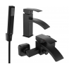 Mexen Libra R77 Badewannen-Set, schwarz - 745103R77-70