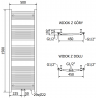Mexen Ares elektrischer Heizkörper 1500 x 500 mm, 600 W, Anthrazit - W102-1500-500-2600-66