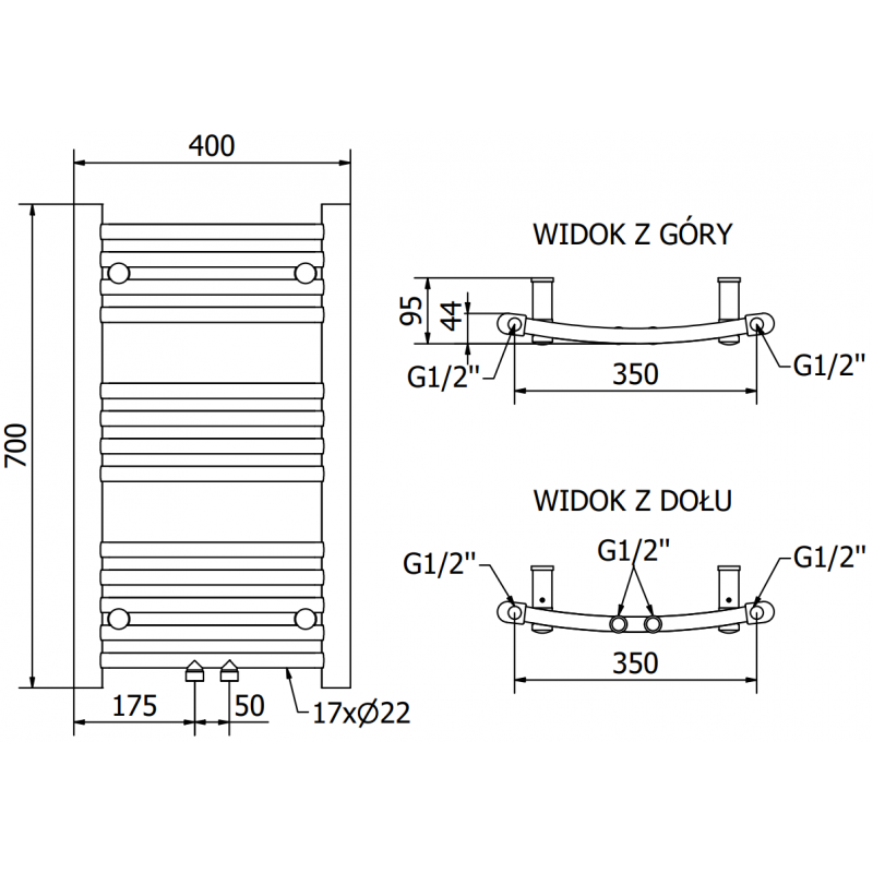 Mexen Ares elektrischer Heizkörper 700 x 400 mm, 300 W, schwarz - W102-0700-400-6300-70