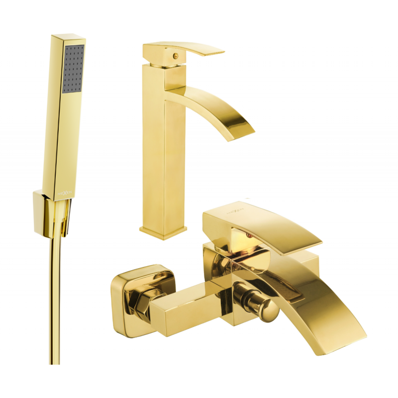 Mexen Libra R77 Badewannen-Set, Gold - 745113R77-50
