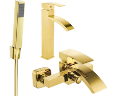 Mexen Libra R77 Badewannen-Set, Gold - 745113R77-50