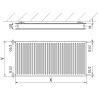Mexen CH20 Hygiene Plattenheizkörper 600 x 2000 mm, seitlicher Anschluss, 2198 W, schwarz - W420H-060-200-70