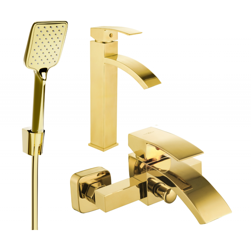 Mexen Libra R62 Badewannen-Set, gold - 745113R62-50