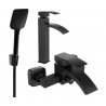 Mexen Libra R62 Badewannen-Set, schwarz - 745113R62-70
