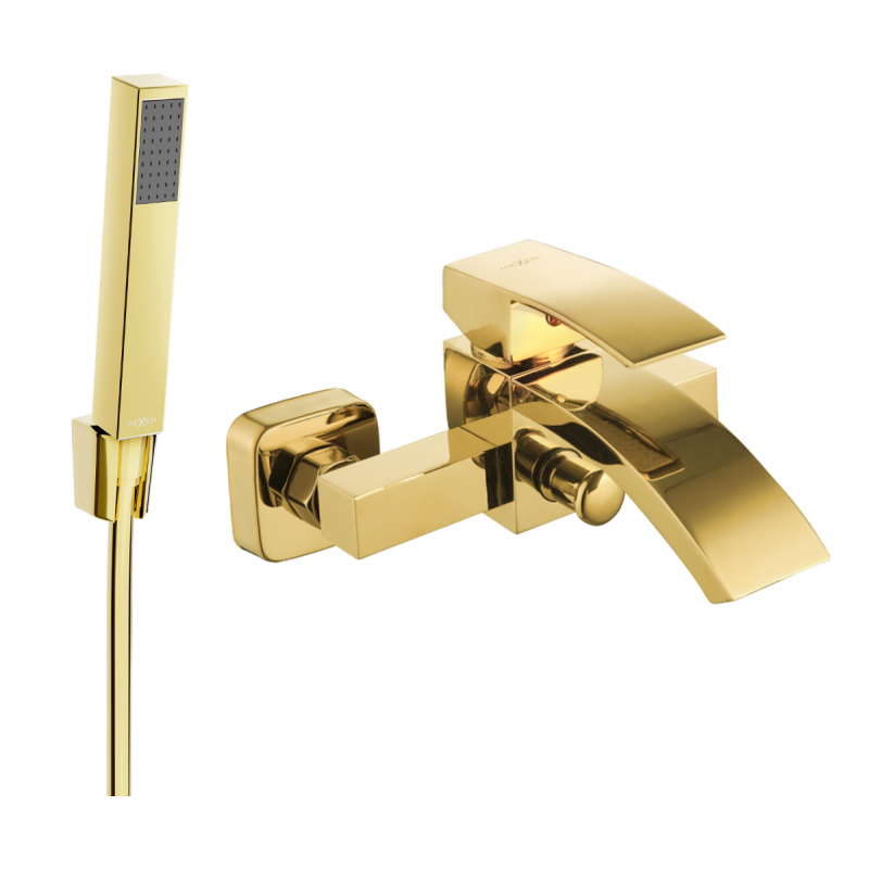 Mexen Libra R77 Badewannenarmatur mit Duschset, Gold - 74513R77-50
